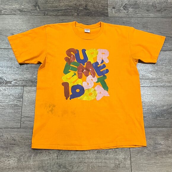 Vintage Supreme Orange Graphic Balloon Tee Shirt Made in USA - Men's Size Large - Picture 1 of 6